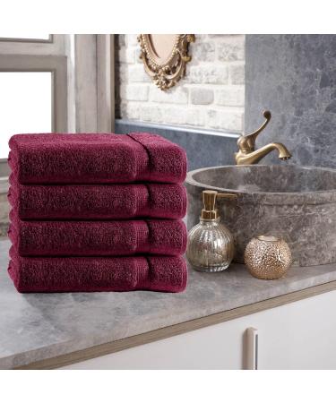 Class Home Collection Terry Cloth Bath Towels - 4 Pack 100% Cotton 70x140 cm Bordeaux - Luxury Bath Essentials for Home & Travel - Buy Online on GoSupps.com