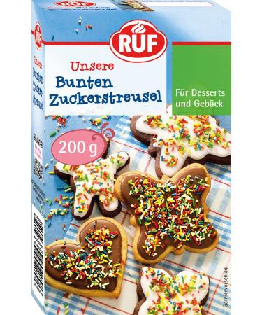 Call colorful sugar sprinkles in rainbow colors classic colorful decoration articles for ice cream cake cookies and desserts gluten -free 2 Pack (2x200g)