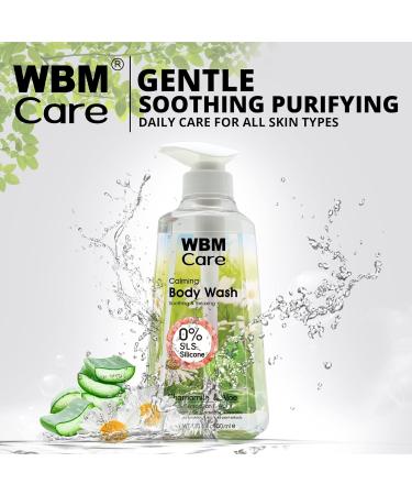 Natural Body Wash with Chamomile & Aloe - Calming Liquid Shower Gel with Himalayan Pink Salt | 17.5 Oz - Buy Online on GoSupps.com