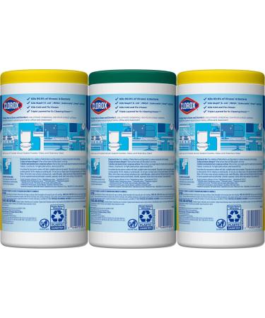 Clorox Disinfecting Wipes Value Pack - 225 Count, Bleach Free, Pack of 3 - Buy Online on GoSupps.com