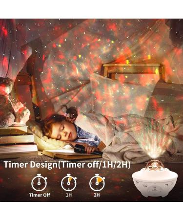 Galaxy Light Projector with Remote Control | 10 Color Changing LED, Bluetooth Speaker, Timer | Baby Room Decor & Festival Gift - White - Buy Online on GoSupps.com