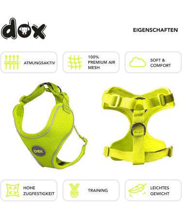 Ddoxx Reflecting Airmesh Step-in Dog Harness | Adjustable Puppy Dishes for All Sizes - Large (Yellow) Neck 34-44 cm | Chest 42-62 cm - Buy Online on GoSupps.com