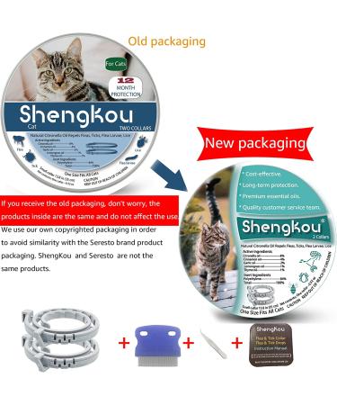 Premium Plant Based Flea and Tick Collar for Cat - Waterproof, Natural Prevention & Protection for Small Kittens - 13.8in (2 Packs) + Free Comb - Buy Online on GoSupps.com