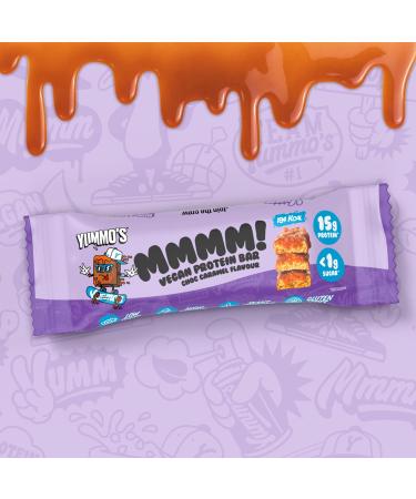 Yummo's Mmmm! Vegan Protein Bar (Choc Caramel, 12x55g) - Plant Based High Protein Snack - Gluten Free & Low Sugar - 12 Count - Buy Online on GoSupps.com
