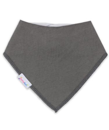 Dotty Fish Baby Bandana Bibs. Drool Bibs. Super Absorbent Teething Bibs for Girls Boys Unisex. Organic Cotton Bibs. One Size Dark Grey