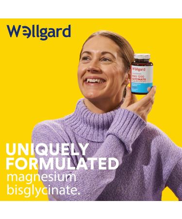 Wellgard Magnesium Glycinate 1200 - High Strength Bisglycinate Supplement (Made in UK) - Buy Online on GoSupps.com