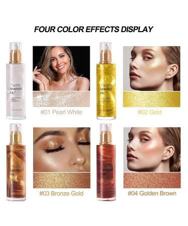 Luminous Golden Brown Body Glow Oil by LOKFAR - Waterproof Moisturizing Liquid Highlighter & Bronzer for Women | 2.8 Fl.oz - Buy Online on GoSupps.com