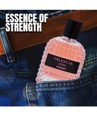 Valencia UOMO Fantasy Sensual Woody Fragrance for Men | Long Lasting Cologne Aromatic Scent Eau de Parfum Natural Spray - Great Holiday Gift 3.4 Fl Oz/100 Ml - Buy Online on GoSupps.com