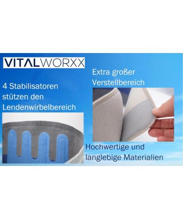 Vitalworxx Rear Belt Vitalsoft - Adjustable Support Bandage for Lumbar Spine | Active & Flexible | XXXL Size - Buy Online on GoSupps.com