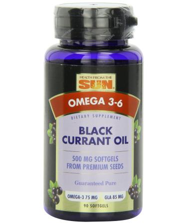 Natures Life Black Currant Oil Minis 500 mg | with Omega 3-6 for Skin, Hair, Heart and Joint Health | 90ct, 90 Serv. 90 Count