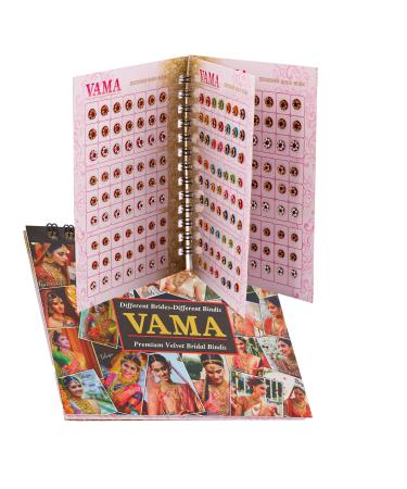 VAMA Multicolour Small Stone Bindi Kumkum Forehead Sticker Bindiya Bindi Booklet for Girls & Women (252 Bindis Book Small)