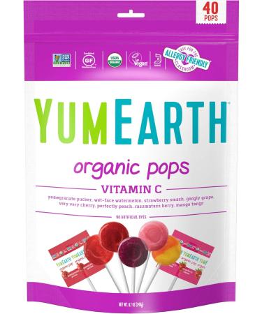 YumEarth Organic Natural Vitamin C Lollipops 8.5 Ounce Bag & Natural Gummy Bears 10 Count 198g - Buy Online on GoSupps.com