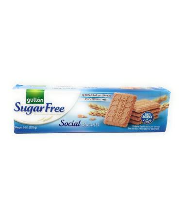 Gullon Sugar Free Social Biscuit Fiber Cookies 170G