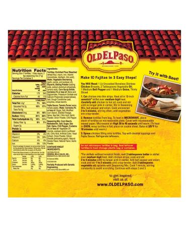 Old El Paso Fajita Dinner Kit 12.5 oz (Pack of 6) | Mild Sauce & Seasoning Mix with Flour Tortillas - Buy Online on GoSupps.com