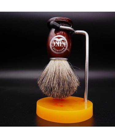 KIKC Handmade Shaving Brush with 100% Pure Badger Hair | Brown Wooden Handle | Salon Quality Tool for Safety Razors & Straight Shavers | Wet Shaving Essential - Buy Online on GoSupps.com