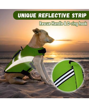 Alagirls Medium Dog Swimming Vest - Adjustable Buoyancy Preserver with Rescue Handle | High-Quality Green Safety Gear (42-54cm Chest) - Buy Online on GoSupps.com