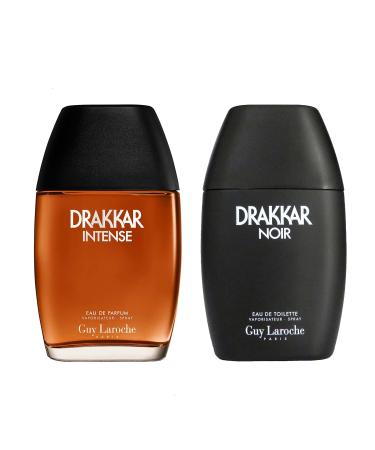 Guy Laroche Drakkar Men's Classics Fragrance Duo - Drakkar Noir and Drakkar Intense Long Lasting Original Cologne for Men - Preferred EDT and EDP Masculine Evening Scents - 2 pc