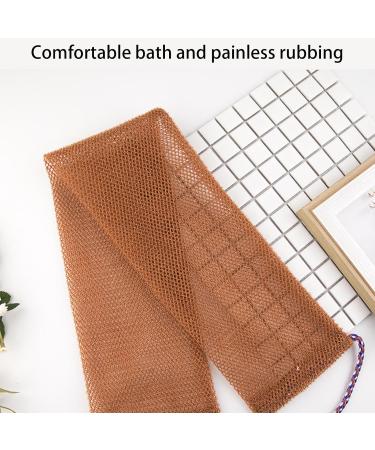 Back Washing Towel | Wash Cloths for Showering - Deep Cleansing Back Scrub Cloth for for Showering All Skin Types Mud Scrubbing Tool Brown - Buy Online on GoSupps.com