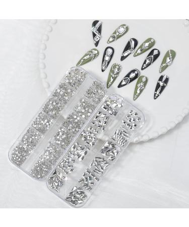 Crystal White Nail Rhinestones Set - 2920 Pcs Multi Shape Flatback Gems for Acrylic Nails & Jewelry Design - Buy Online on GoSupps.com