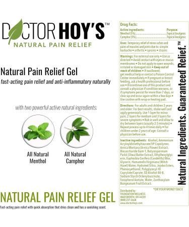 DOCTOR HOY'S Natural Pain Relief Gel 4oz - Arnica Anti-Inflammatory for Arthritis, Joint Pain & Muscle Strains - Clean, Safe & Effective - Buy Online on GoSupps.com