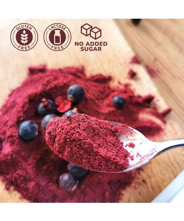 Freeze Dried Blackcurrant Powder | Superfood Blackcurrant Bud Powder Pure and Natural Black Currant | Freeze Dried Fruit | Pure Vegan Dried Fruit Powder (100g) - Buy Online on GoSupps.com