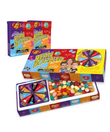 Jelly Belly Beans Boozled Wheel of Fortune & Refill 6th Generation, 100g + 2x 45g Flip Box - Disgusting Taste Like Tutti-Frutti or Stinky Socks
