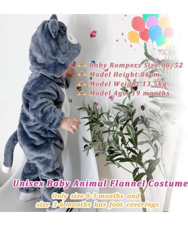 Doladola Unisex Baby Hooded Romper | Animal Cartoon Cat Jumpsuit | 12-18 Months | Black Cat - Buy Online on GoSupps.com