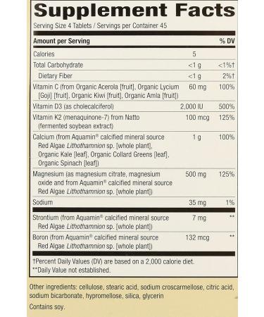 Nature's Way Alive! Calcium with Vitamin D3 & K2, Magnesium - 180 Tablets - Buy Online on GoSupps.com