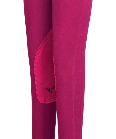 TuffRider Children's Starter Lowrise Pull-On Jods | Children UltraGripp Knee Patch Horse Riding Pants | Children's Equestrian Schooling Tights (US - 10 / UK - 14  Plum Caspia) - Buy Online on GoSupps.com