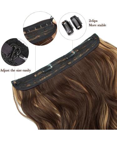 Ms Taj Halo Hair Extensions Natural Dark Brown - Adjustable Size Curly Clip-in Hairpiece for Women - 12inch - Buy Online on GoSupps.com