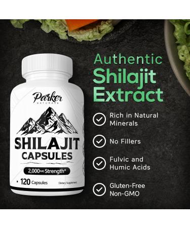 Parker Naturals Pure Himalayan Shilajit Capsules 2000 mg Strength Shilajit Resin and Fulvic Acid Supplement Vegan and Gluten-Free Capsules 120 Count - Buy Online on GoSupps.com