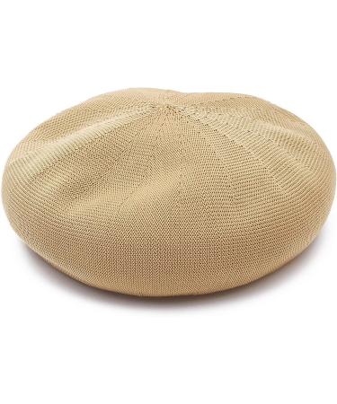 GEMVIE Womens Summer Beret Hat - Elegant Solid Color Artist Cap - Camel 7-7 1/4 - Buy Online on GoSupps.com