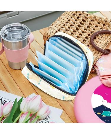 Portable Women s Binding-Up Bags | Menstrual Cup & Tampon Bags for Teens | Cute Light Yellow & Multicolored Design - Buy Online on GoSupps.com