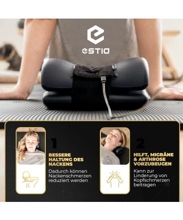 ESTIO Neck Extension with Heat - Tease Stretcher for Neck Pain Relief & Headache Savior - Orthopedic Dark Blue Cloudy Neck Support - Buy Online on GoSupps.com