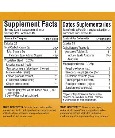 BroncoMiel Honey Propolis & Elderflower Syrup for Adults, 8 fl oz - Daily Immune Support Formula with Sambucus Elderberry, Licorice, Mullein, Ginger, Menthol & Eucalyptus - Buy Online on GoSupps.com
