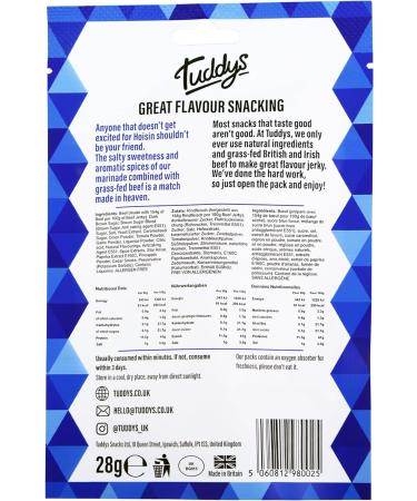 Tuddys Snacks Beef Jerky 12x28g Hoisin - Buy Online on GoSupps.com
