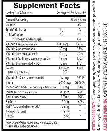 Beauty Boosting Gummies - HAIR SKIN & NAILS GUMMIES - Delicious Natural Gluten-Free Non-GMO Vegan Essential Vitamins Collagen Biotin gummies Passion Fruit Beauty Routine 3 Bot 180 Gummies - Buy Online on GoSupps.com