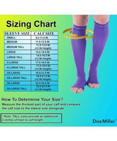Doc Miller Open Toe Compression Socks - 20-30mmHg Support - Violet - X-Large - Buy Online on GoSupps.com