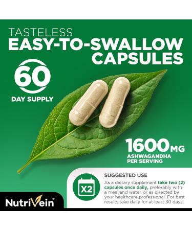 Nutrivein Premium Ashwagandha Capsules & Resveratrol Supplement Bundle: High-Absorption Resveratrol Capsules and Ashwagandha Supplements for Balance, Vitality, & Repair - Buy Online on GoSupps.com