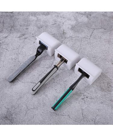 Winston-UK Plastic Razor Holder with Cover | Self-Adhesive Shower Bracket & Bathroom Hanger - White - Buy Online on GoSupps.com