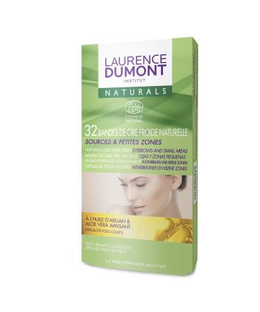 Laurence Dumont Institute 32 strips of natural cold wax with argan oil/aloe vera soothing eyebrows & small areas