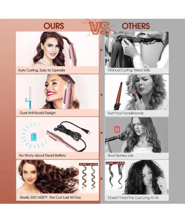 Automatic Hair Curler 1 Inch Curling Iron Wand Auto Shut Off Anti-Scald and Anti-Tangle Automatic Curling Iron Purple - Buy Online on GoSupps.com