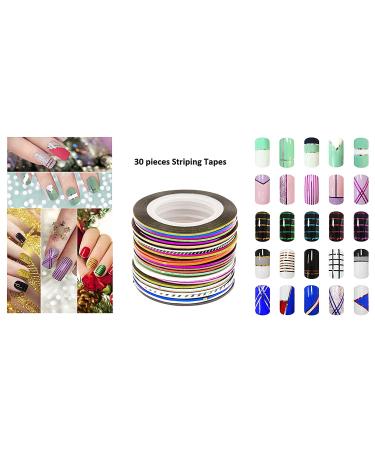 Beaute Galleria 50-Piece Nail Art Tool Kit with Pouch - Dotting Tool, Detailing Brushes, Striping Tapes - Professional Nail Art Bundle - Buy Online on GoSupps.com