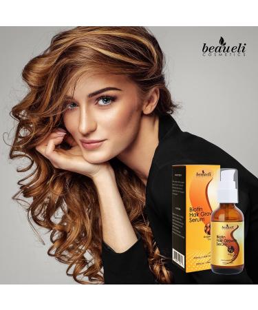 Biotin Hair Growth Serum with Castor Oil & Argan Oil | Hair Loss Prevention Treatment for Men & Women | Beaueli - Buy Online on GoSupps.com