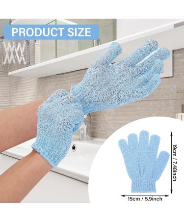 6Pcs Exfoliating Gloves - Bamboo Shower Gloves - Bath and Body Exfoliator Mitts - Scrubs Away Ingrown Hair and Dead Skin - for Shower Spa Massage and Dead Skin Cell Remover Loofah - Green Blue Pink Blue+Green+Pink - Buy Online on GoSupps.com