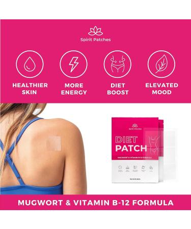 Spirit Patches B12 Mugwort Garcinia Cambogia Belly Patches - 36 Pack | Natural Energy Patch with Zinc, Guarana, Yerba Mate - Self Adhesive and Transparent - Buy Online on GoSupps.com