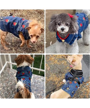 Doggystyle Pet Vests Denim Hoodie Jacket for Small Dogs (S 4-6 lbs) - Strawberry - Buy Online on GoSupps.com