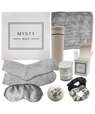 MysttBox Get Well Soon Gifts for Women   Deluxe Home SPA Gift Basket for Women Includes Bath Bomb  Insulated Thermos  Scented Candle   Thinking Of You Self Care Gift for Special Occasions - Buy Online on GoSupps.com