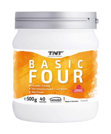TNT Basic Four Raspberry (500g) Pre Workout Booster With Creapure creatine monohydrate tyrosine beta-alanine Training booster - Buy Online on GoSupps.com