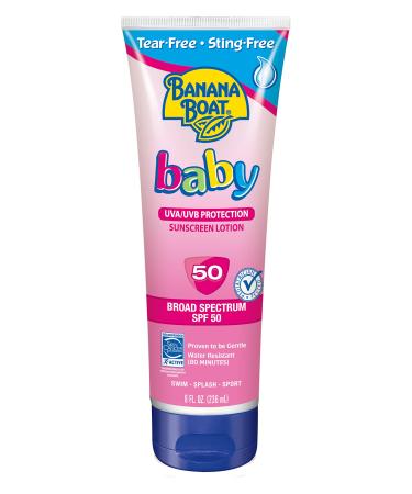 Banana Boat Baby Sunscreen Tear-Free Sting-Free Broad Spectrum Sun Care Sunscreen Lotion - SPF 50  8 Ounce